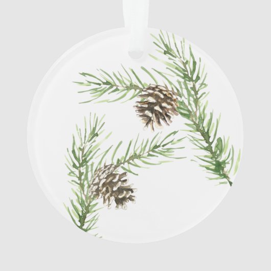 Pinecones met Bow, eerste kersthuwelijk Ornament (achterkant)