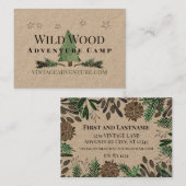 Pinecones Pine Tree Forest Thema  Adventure Visitekaartje (Voorkant / Achterkant)