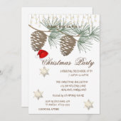 Pinecones, Snowflakes kerst in korrel Kaart (Voorkant / Achterkant)