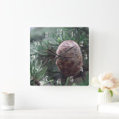Pinecones Vierkante Klok (Huis)