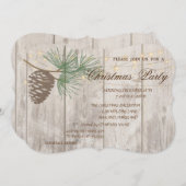 Pinecones, Wood Texture kerstman Kaart (Voorkant / Achterkant)