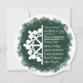 Pinegroen, bordeauxrood zakelijk kerstkaart (Voorkant)