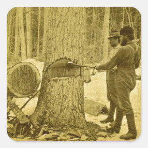 Pineries van Michigan Goodridge Brothers Saginaw M Vierkante Sticker