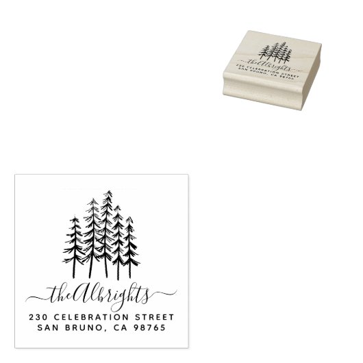 Pines Aangepaste naam Handtekening Aangepaste naam Rubberstempel (Gestempeld)