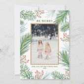 Pines Berries kerstfoto Feestdagenkaart (Voorkant)