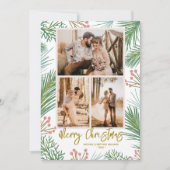 Pines Berries Multi-foto Feestdagenkaart (Voorkant)