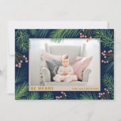 Pines Berries op marinefoto Feestdagenkaart (Voorkant)