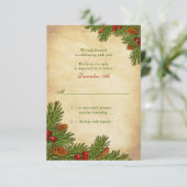 Pines Boughs Fête Mariage d'hiver Carte RSVP (Debout devant)