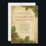 Pines Boughs Vacances Hiver Mariage Invitation<br><div class="desc">Le texte sur cette invitation de mariage d'hiver de Noël de pins et de baies est entièrement personnalisable. Pour modifier le texte, utilisez les options personnalisez-le. Pour apporter des modifications plus poussées au texte, y compris la modification de la police, de la couleur de la police, de la taille de...</div>