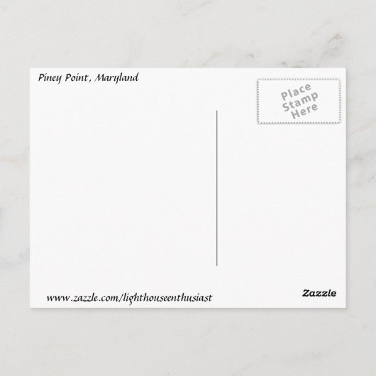 Piney Point Lighthouse Briefkaart (Achterkant)