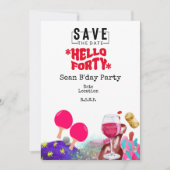 Ping Pong 40e verjaardagsfeestje Save date Kaart (Voorkant)