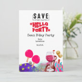 Ping Pong 40e verjaardagsfeestje Save date Kaart (Staand voorkant)