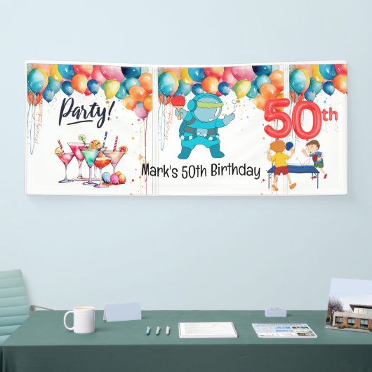 Ping Pong 50ste verjaardagsfeestje Spandoek (Beurs)