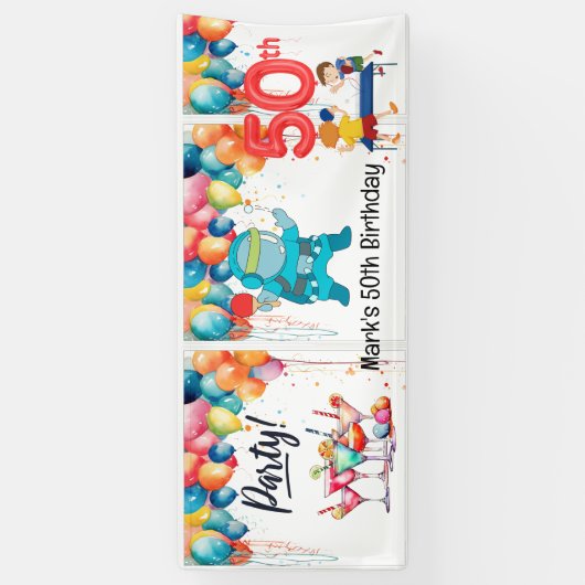 Ping Pong 50ste verjaardagsfeestje Spandoek (Verticaal)