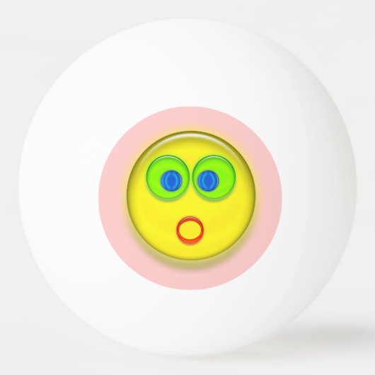 Ping Pong Bal - Verrast Zonnegezicht op Roze Pingpongballen (Voorkant)