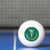 Ping Pong Ball met Naam en 2 Initialen Groen (Net)