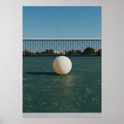Ping Pong Ball on Green Table Court Poster (Voorkant)