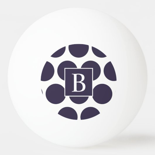 Ping Pong Balle de ping-pong à pois Navy Monogram (Devant)