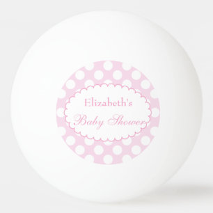 Ping Pong Balle de ping-pong Baby Shower à pois roses