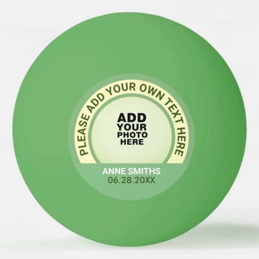 Ping Pong balle de ping-pong verte avec photo (Devant)