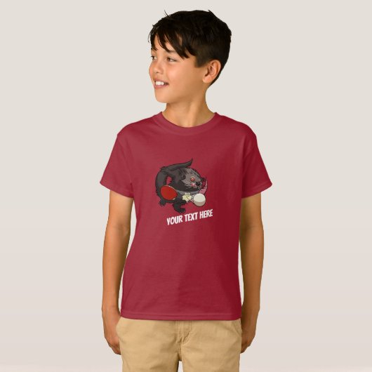Ping Pong Binturong Tafeltennisspeler Bearcat T-shirt (Voorkant volledig)