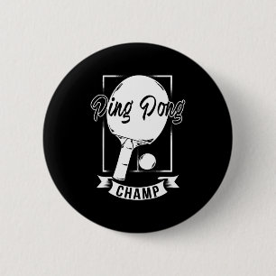 Ping Pong Champ Fun Table Tennis Player T-shirt Ronde Button 5,7 Cm