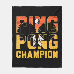Ping Pong Champion Retro Table Tennis Fleece Deken