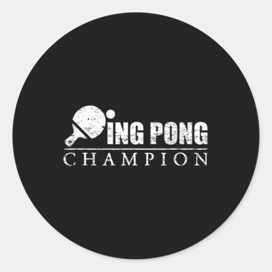 Ping Pong Champion Ronde Sticker (Voorkant)