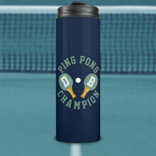 Ping Pong Champion Sport Monogram Stijlvol Blauw Thermosbeker