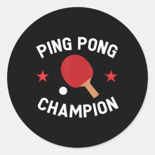 Ping Pong Champion Table Tennis Lover Gift Ronde Sticker