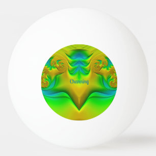 Ping Pong CHANNING ~ Balle de ping-pong, Vert Bleu Jaune ~