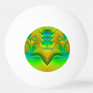 Ping Pong CHANNING ~ Balle de ping-pong, Vert Bleu Jaune ~