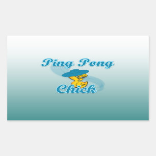 Ping Pong Chick #3 Rechthoekige Sticker