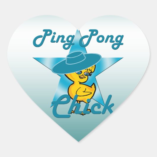 Ping Pong Chick #7 Hart Sticker (Voorkant)