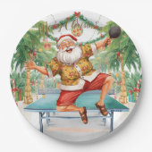 Ping pong Christmas with Santa Claus Papieren Bordje (Voorkant)