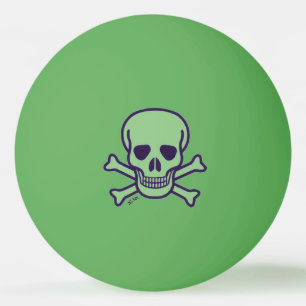 Ping Pong Crâne vert 1 étoile balle de ping-pong verte