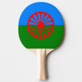 Ping Pong Drapeau officiel romani des gitans Raquette de pin (Devant)