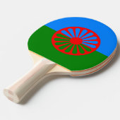 Ping Pong Drapeau officiel romani des gitans Raquette de pin (Devant Angle)
