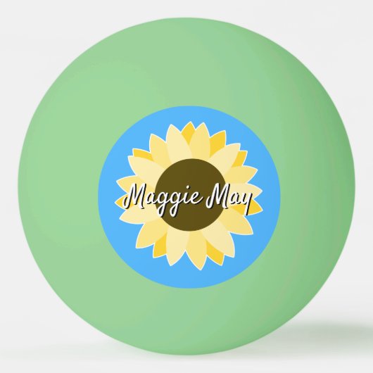 Ping Pong Fleurs de soleil sur Bleu ping-pong balle (Devant)