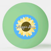Ping Pong Fleurs de soleil sur Bleu ping-pong balle (Dos)