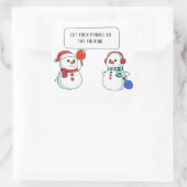 Ping Pong Grappige Kerst Sneeuwman - Humoristische Vierkante Sticker (Tas)