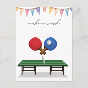Ping Pong Happy Birthday Tafel Tennis Speler Post Briefkaart