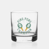 Ping Pong Kampioen Gepersonaliseerd Whiskey Glas (Voorkant)
