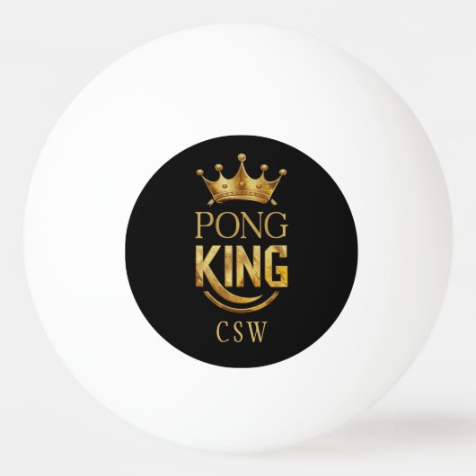 Ping Pong King Gold Crown gepersonaliseerd Pingpongballen (Voorkant)