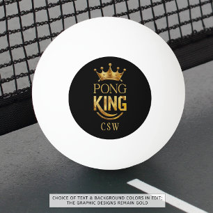 Ping Pong King Gold Crown gepersonaliseerd Pingpongballen