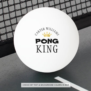 PING PONG KING Gold Crown gepersonaliseerd Pingpongballen