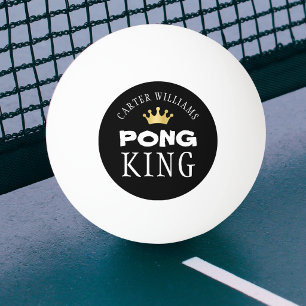 PING PONG KONING Gouden Kroon Persoonlijke Zwarte Pingpongballen