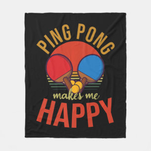 Ping Pong maakt me Happy Design Table Tennis Fleece Deken