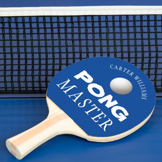 PING PONG MASTER Speciaal bewerkbaar blauw Tafeltennisbatje (Insitu)