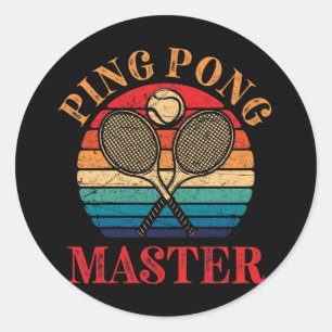 Ping Pong Master Table Tennis Paddle Ronde Sticker